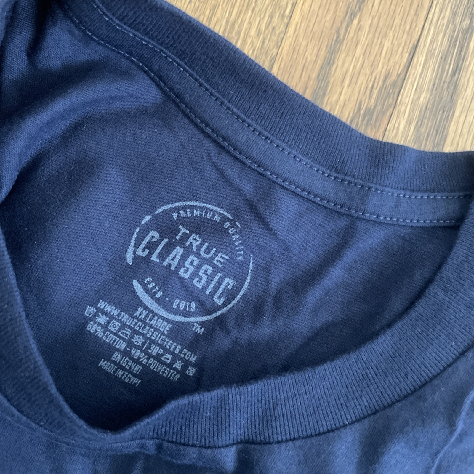 True Classic Premium Quality Crew Neck Tee T Shirt Mens NAVY BLUE XXL 2XL gallery