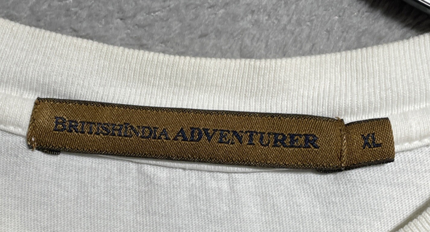 British India Adventurer Shirt Mens T Shirt White Solid XL Cotton Short Sleeve gallery