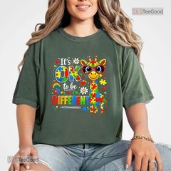 Autism Awareness Giraffe Puzzle Piece Shirt, Neurodiversity Support Graphic Tee