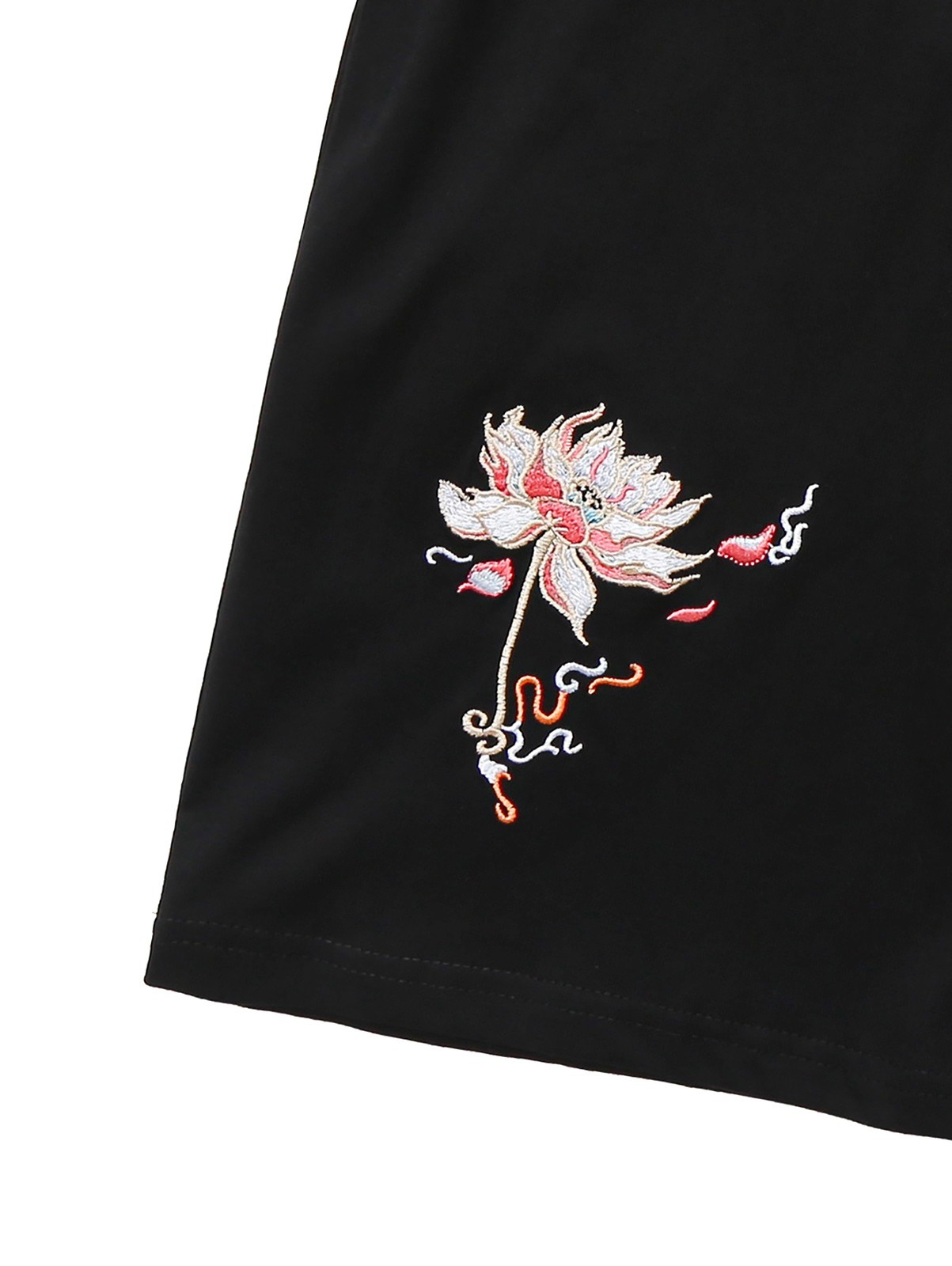 Niepce Japanese Streetwear Embroidery T-shirt Blue Phoenix Graphic Tee for Men gallery
