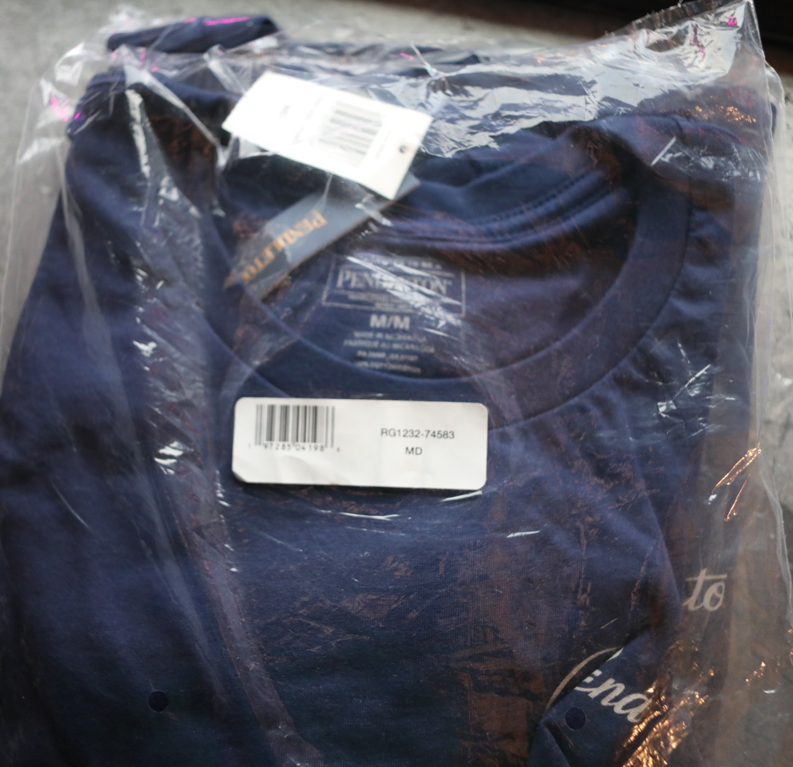 NEW Pendleton Native Tribal Men Shirt Size M NAVY Short Sleeve Cotton