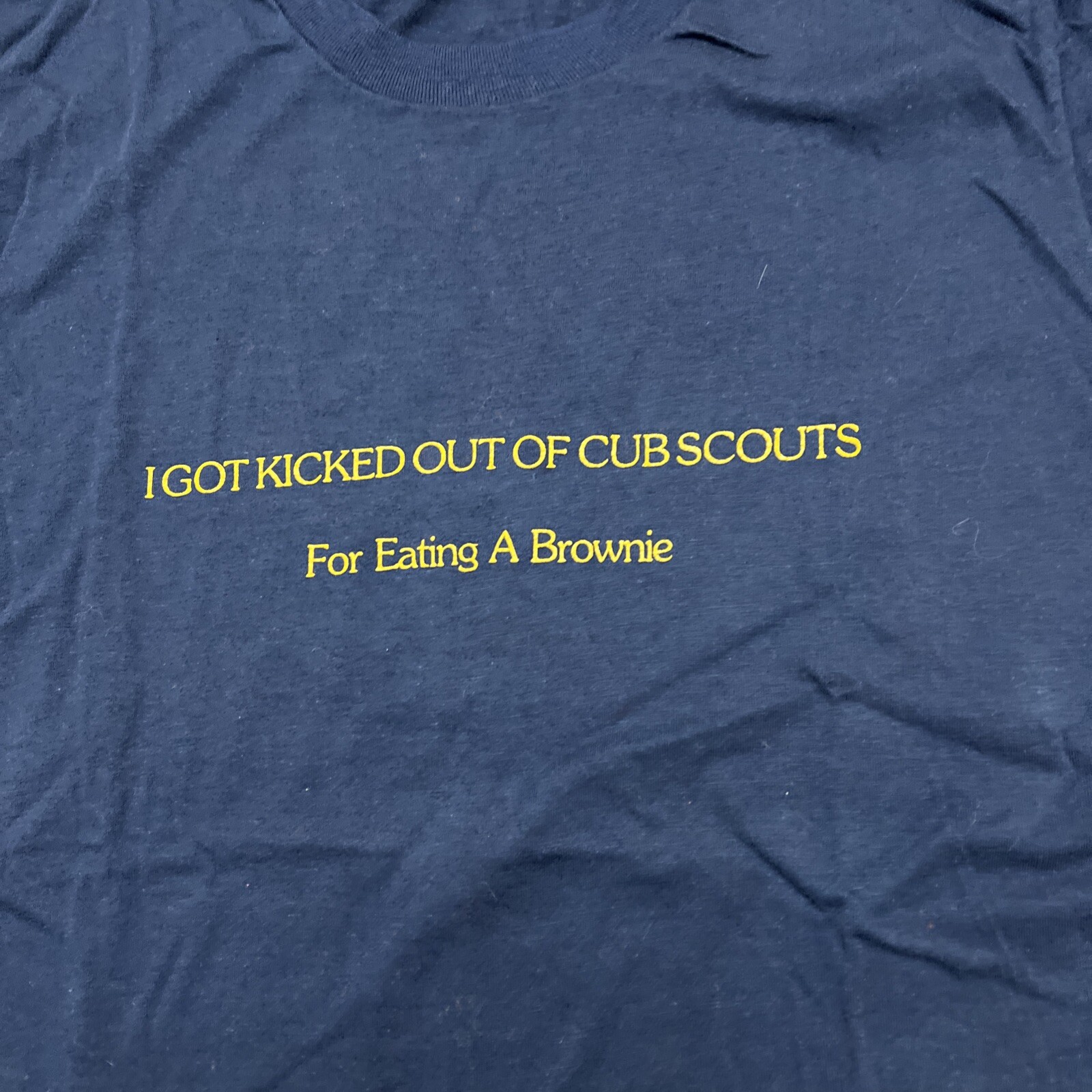Vintage Screen Stars Blue “I Got Kicked Out of Cub Scouts” Shirt Single Stitch gallery