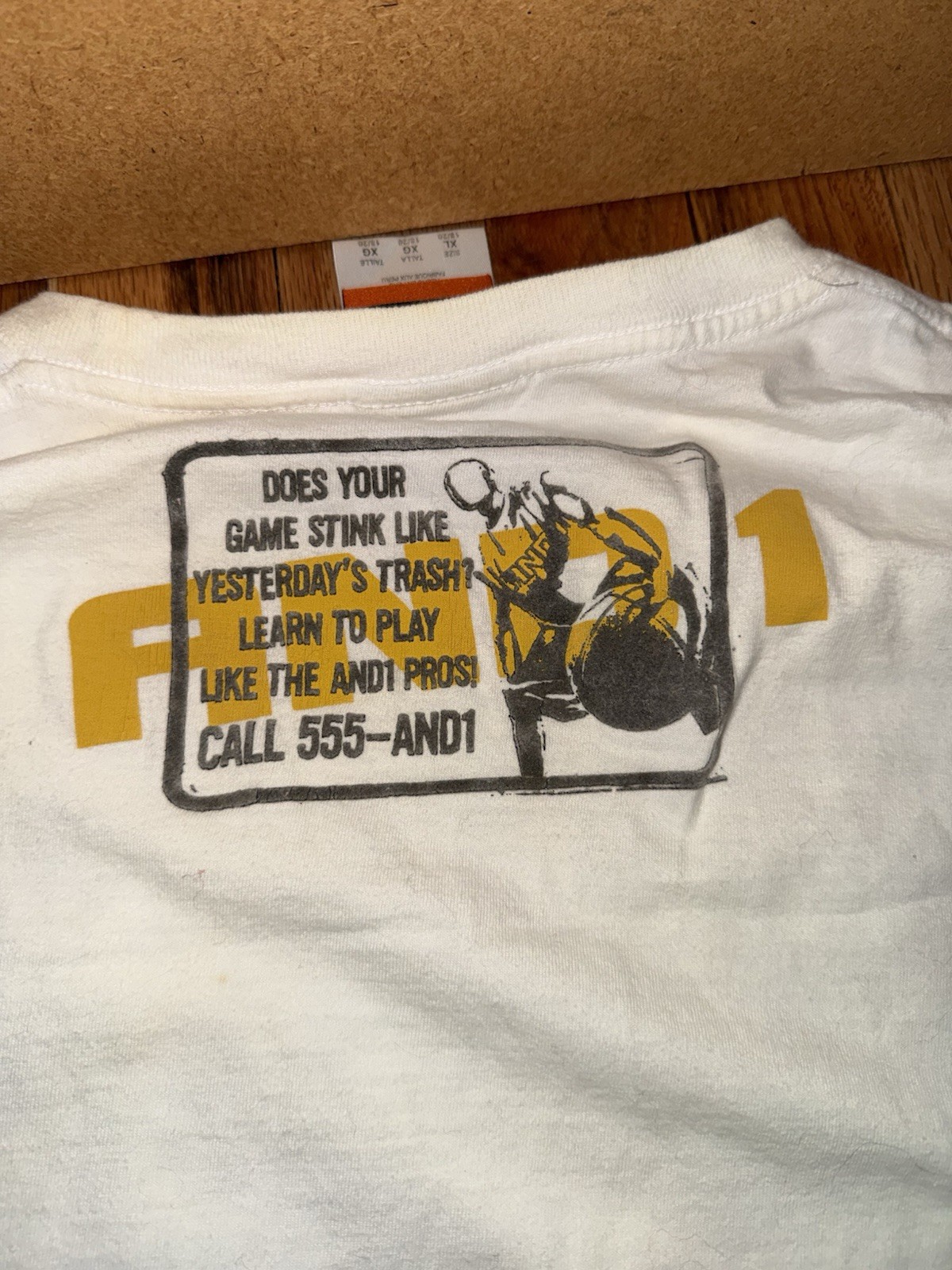 Vintage AND1 White Long Sleeve Trash Talk Basketball T-Shirt M gallery
