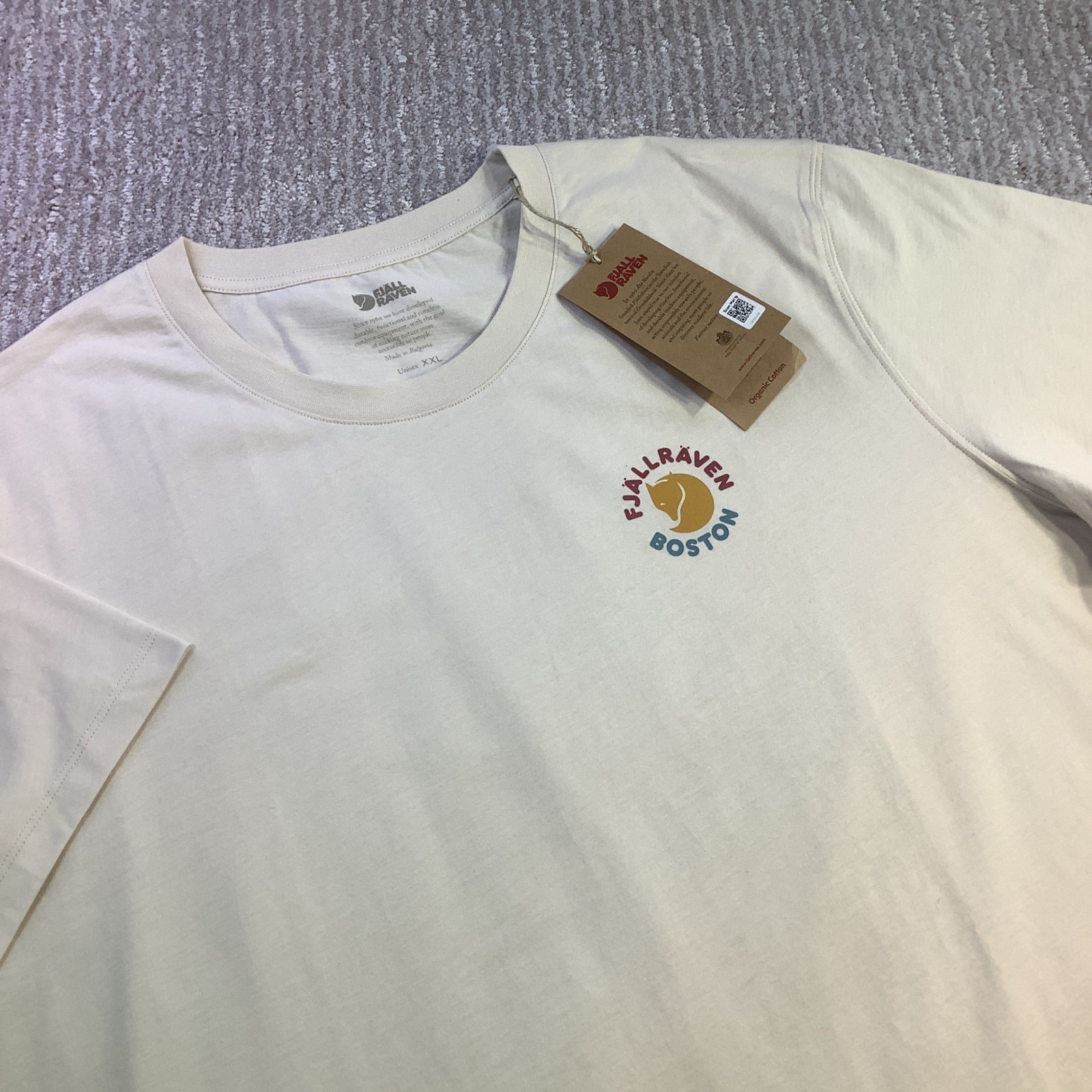 Fjallraven Kanken T-shirt Boston Chalk White Organic Cotton Unisex Size XXL NWT gallery