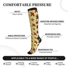 Avocado Compression Socks Women Men 15-20mmHg Knee High Running Support Nurse