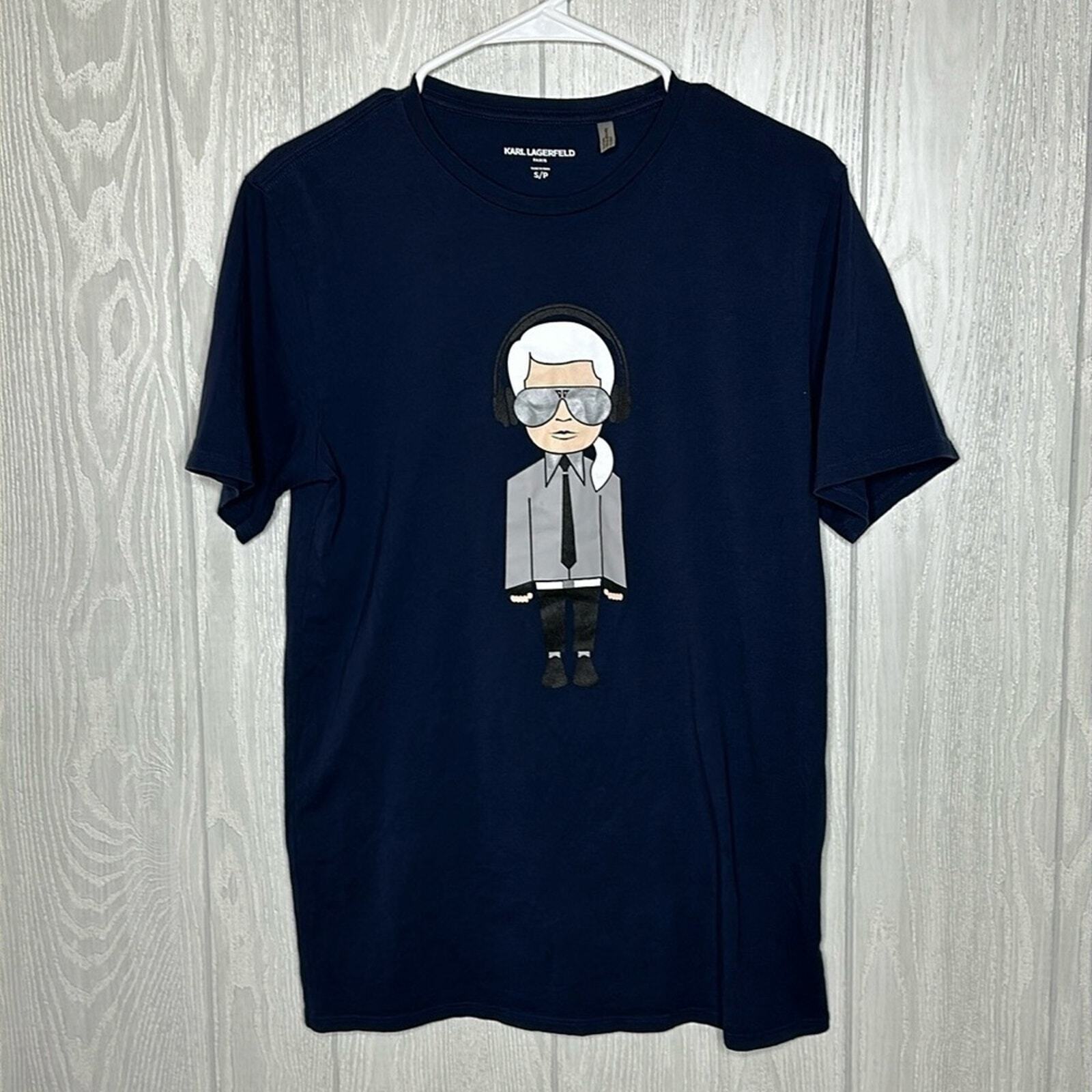 Karl Lagerfeld Paris graphic man with headphone and suit size small gallery