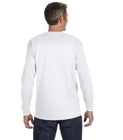 Gildan G540 Mens Heavy Cotton Preshrunk Crew Neck Long Sleeve T-Shirt 3 PK White gallery