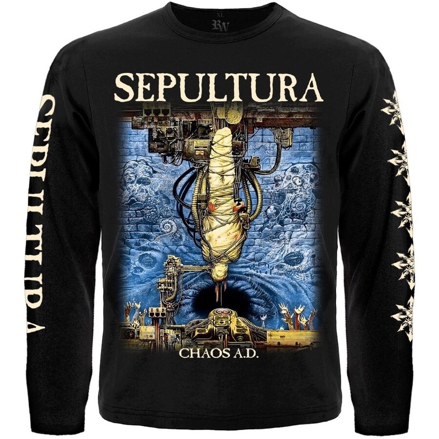 Sepultura "Chaos A.D." Long Sleeve Black T-Shirt obituary death slayer gallery