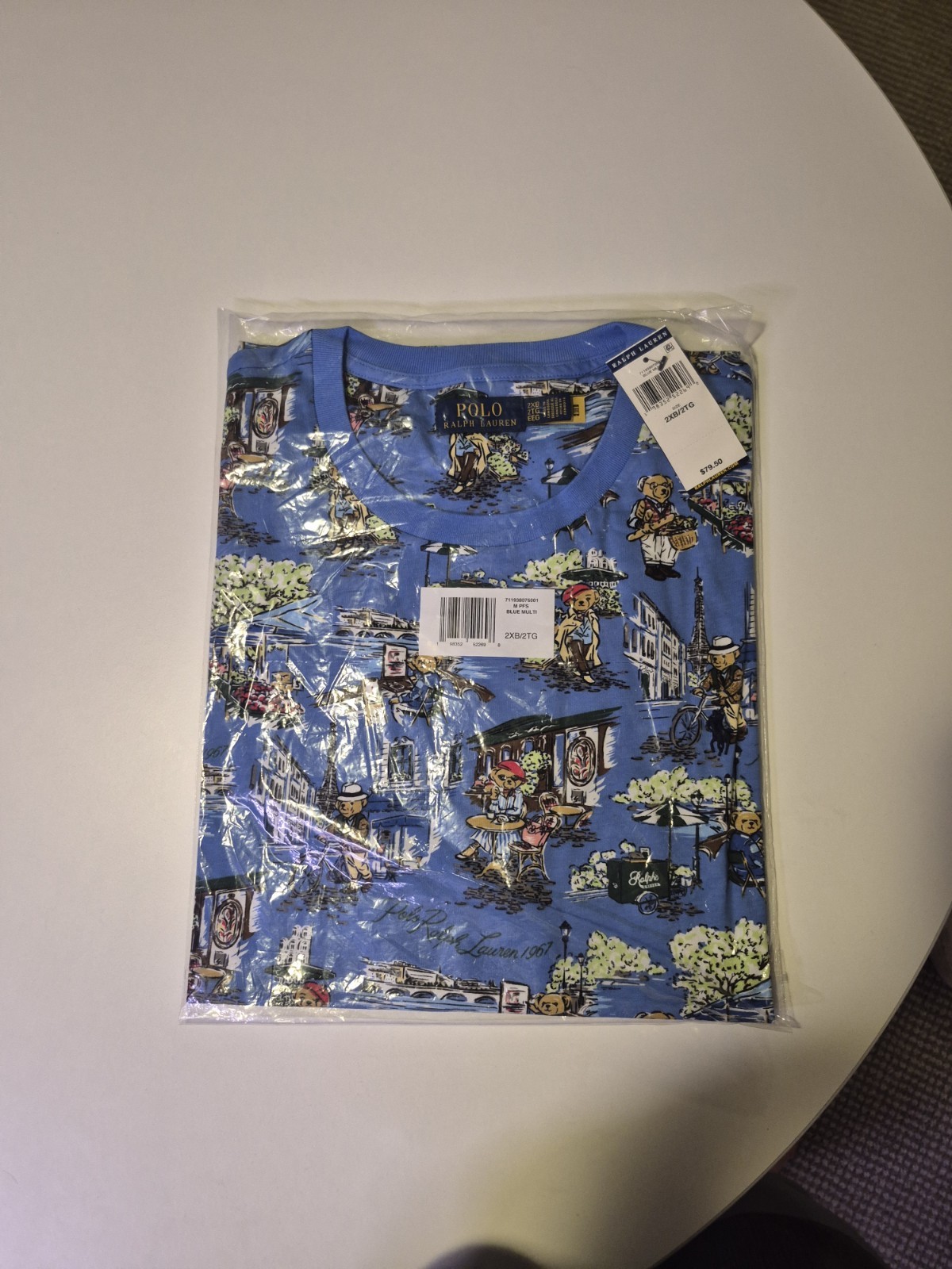 Polo Ralph Lauren Blue Polo Bear Paris Graphic T-Shirt Size 2XB New With Tag gallery