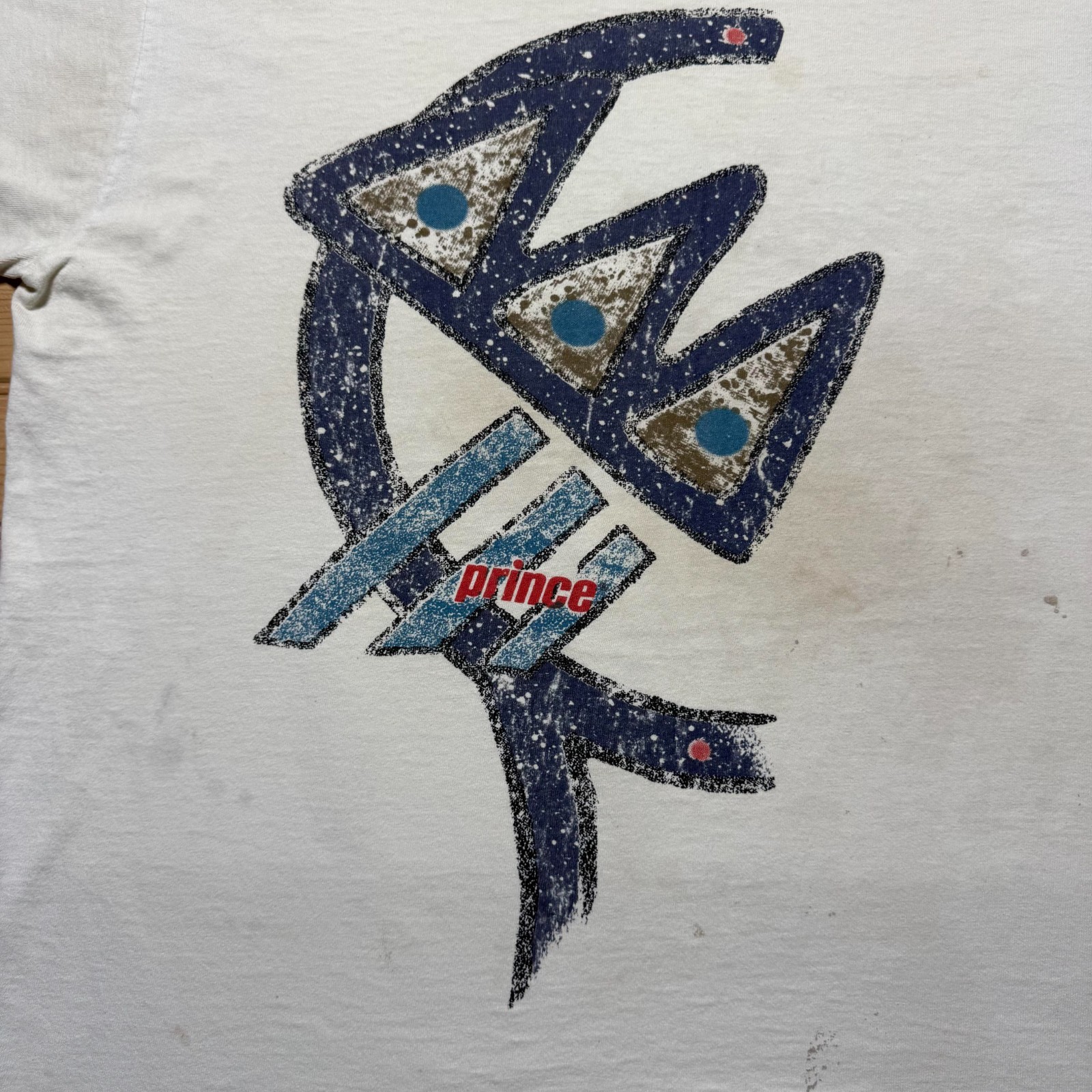 Vintage 90s Prince Abstract Geometric Art Tennis Sportswear Graphic T-Shirt XXL gallery