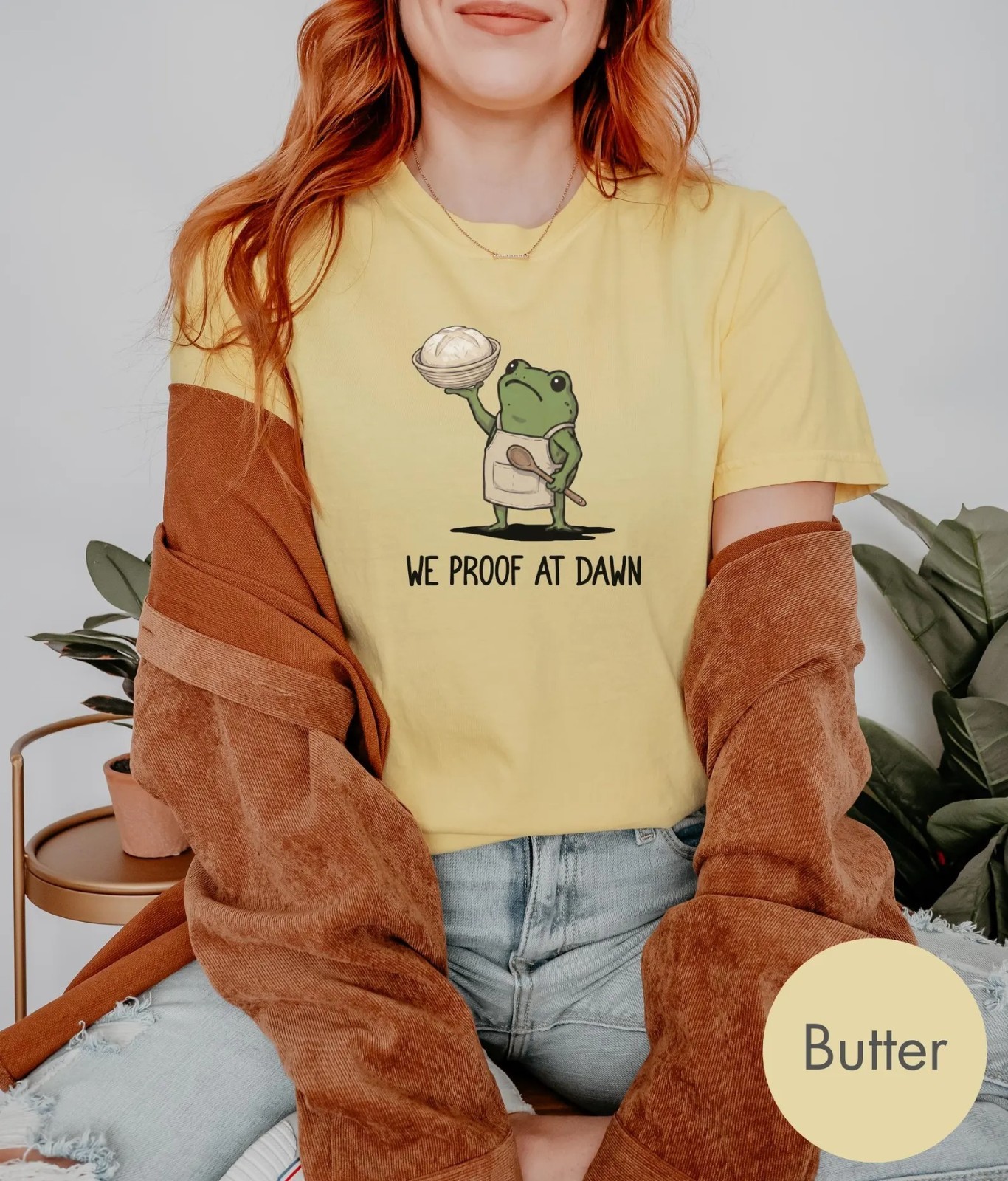 We Proof at Dawn Sourdough Shirt, Funny Frog Meme Bread Baking T-Shirt gallery