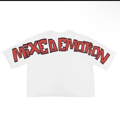 Men’s White EMOTION Mixed Emotion Graphic Print Crew Neck Short Sleeve T-Shirt M