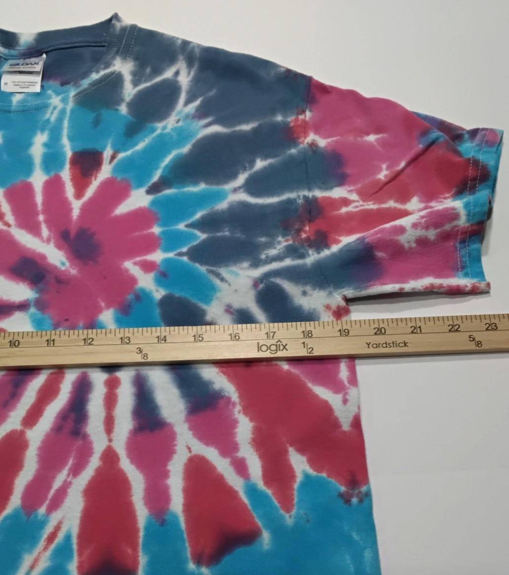 New Tie Dye Men's T-Shirt Red Blue Adult Medium Multicolor Summer Spiral gallery