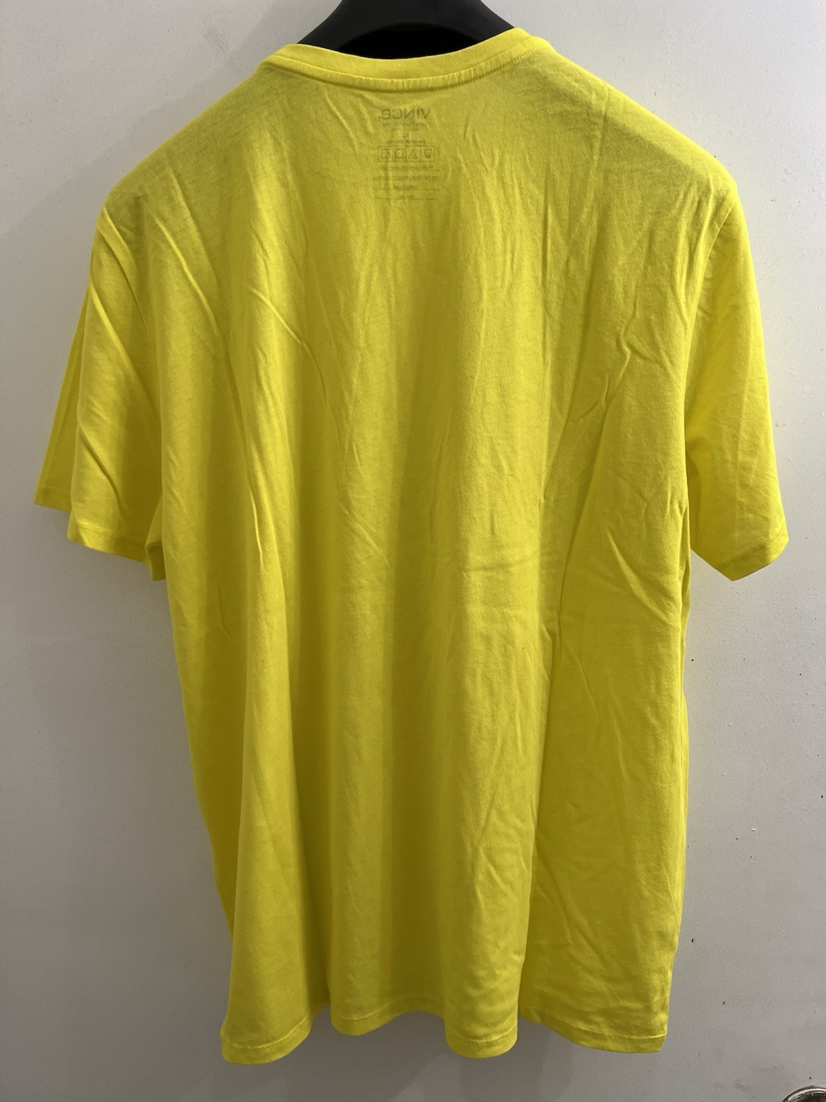 NWT Vince Men's Bright Yellow 100% Pima Cotton Crew-Neck Short Sleeve T-Shirt gallery