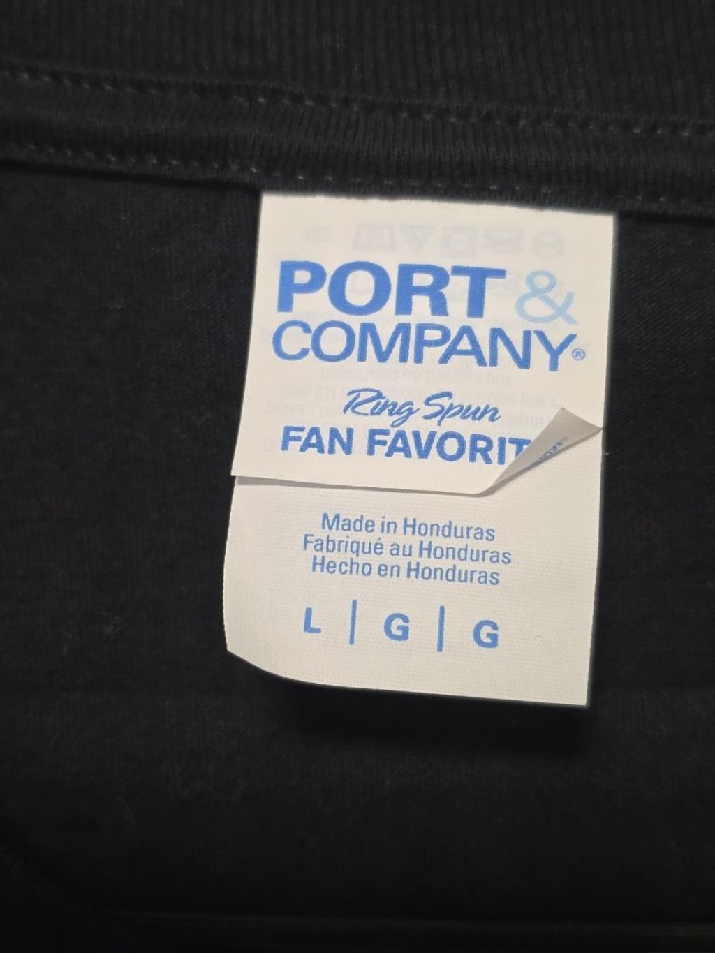Men's Port & Company Black Graphic Short Sleeve Tee L Funny Shirt gallery