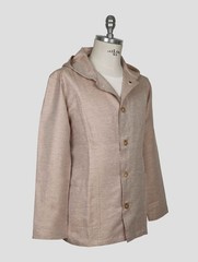 NEW KITON LIGHT BROWN COTTON LINEN OVERSHIRT LUCA EU 54 – US 44 – XL KME62