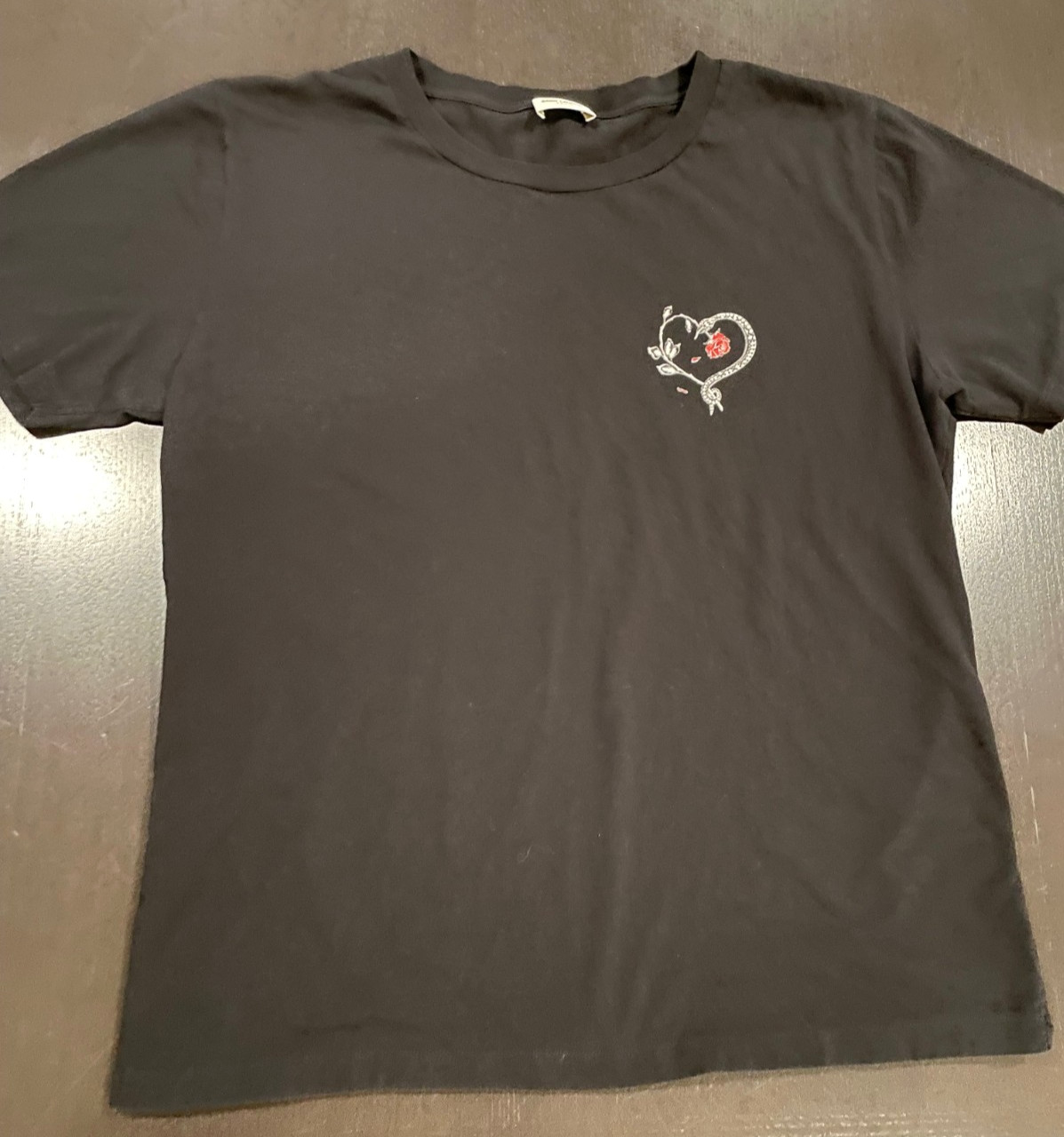 Saint Laurent Paris Snake Rose Graphic Print Black T-Shirt Men’s Designer Tee gallery