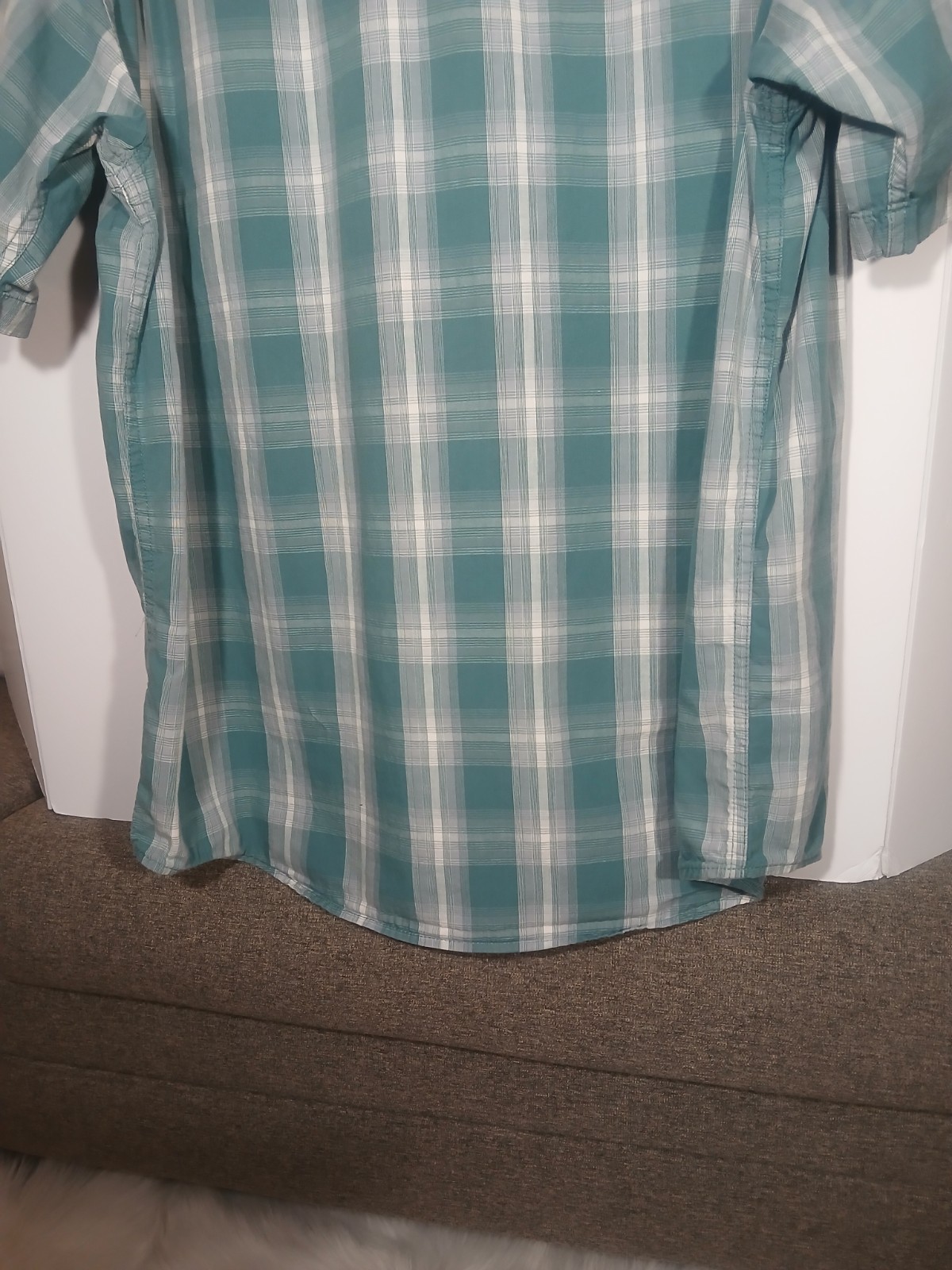 Wrangler Men Blue Plaid Button Down Shirt XL gallery
