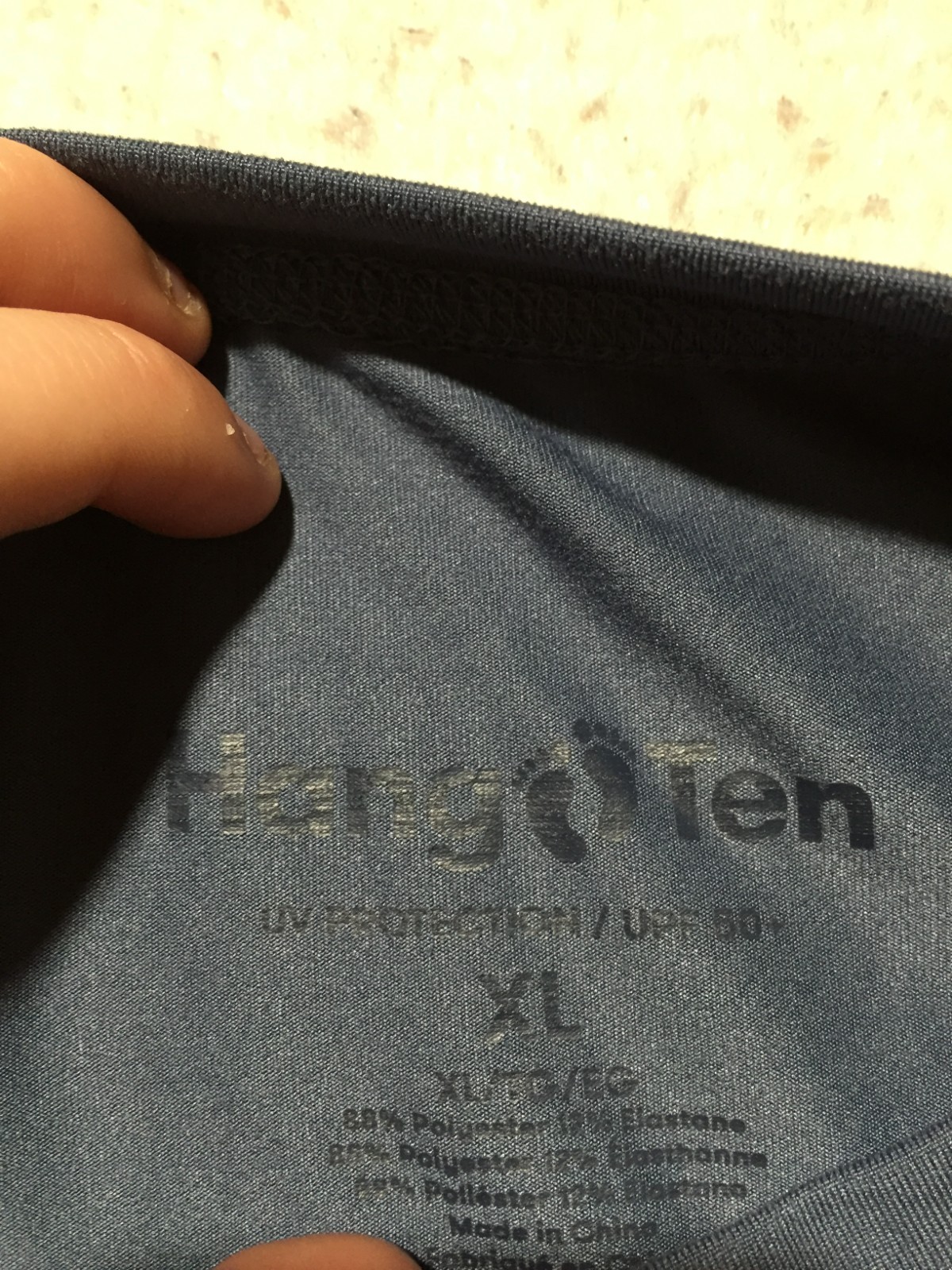 Hang Ten UPF 50+ Shirt Mens XL Dark Blue Long Sleeve Crew Neck gallery