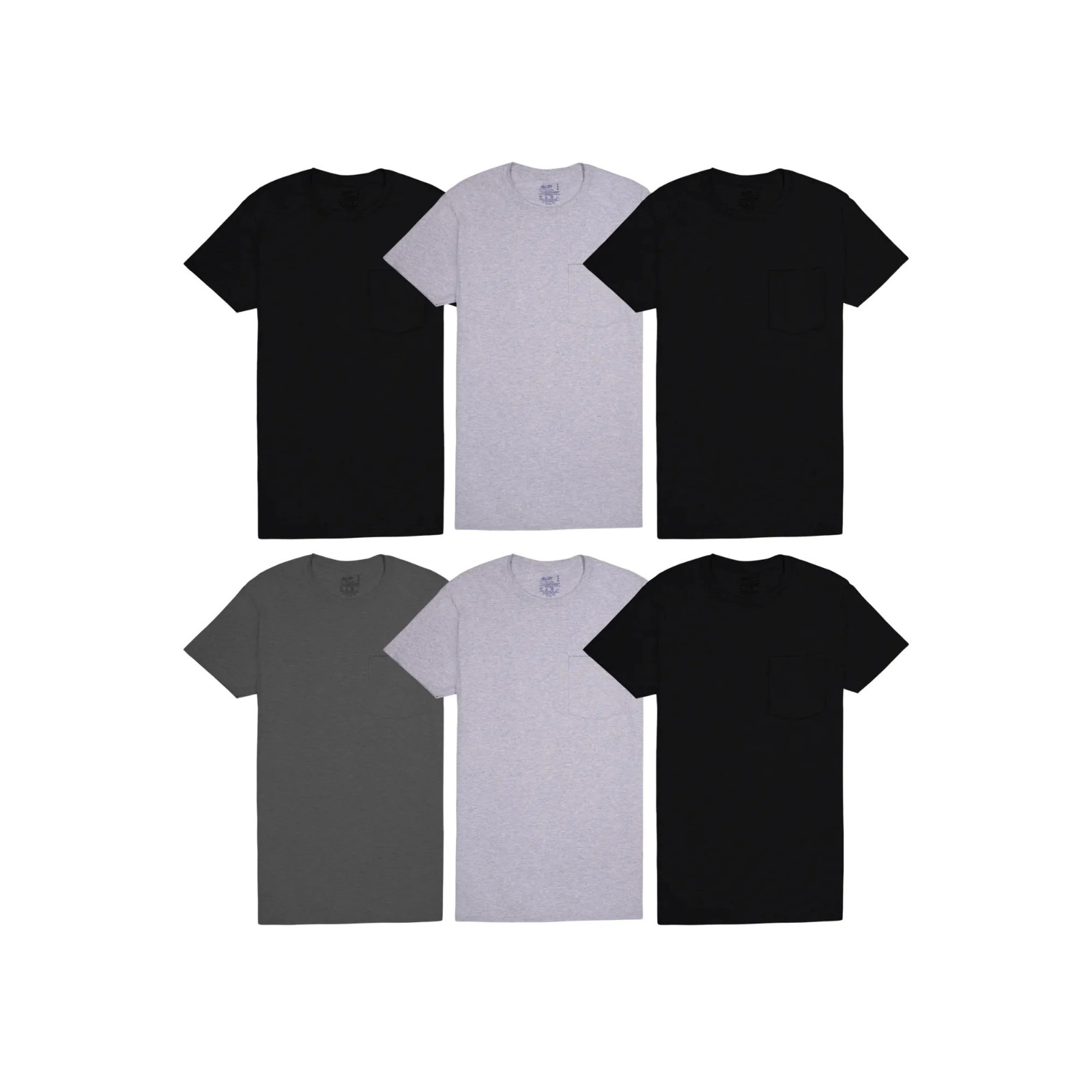 Fruit of the Loom 6-Pack Pocket Tee Men's T-Shirt Soft and Breathable Assorted gallery