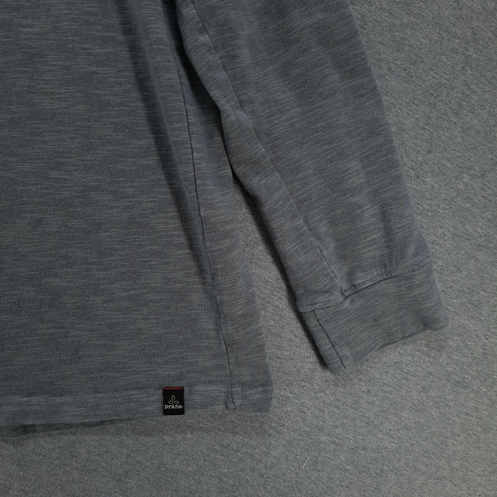 PrAna Shirt Mens XL Gray Solid Henley Long Sleeve Organic Cotton Blend Knit Top gallery