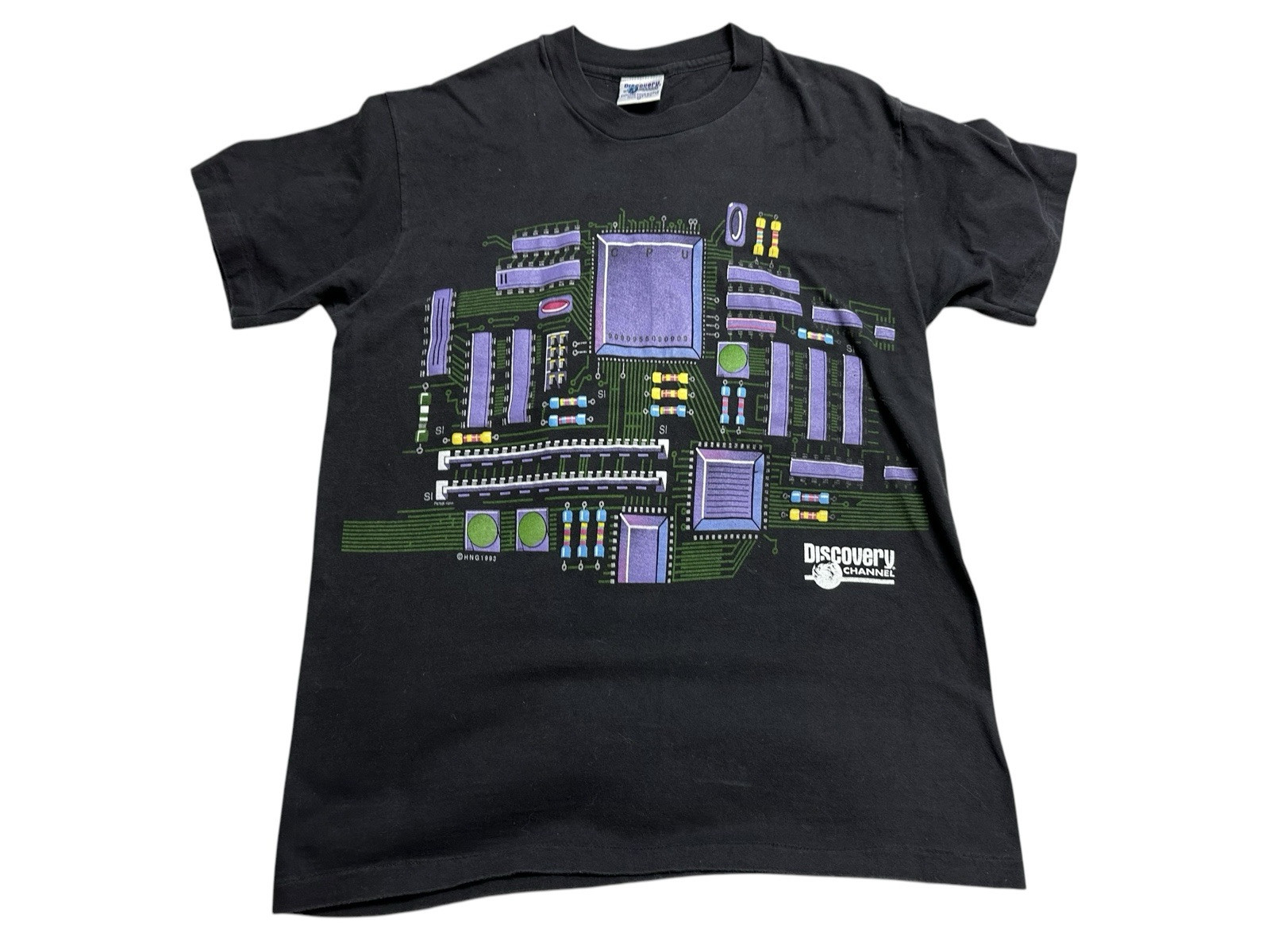 Discovery Channel CPU Motherboard Single Stitch Vintage T-Shirt 90s Med US gallery