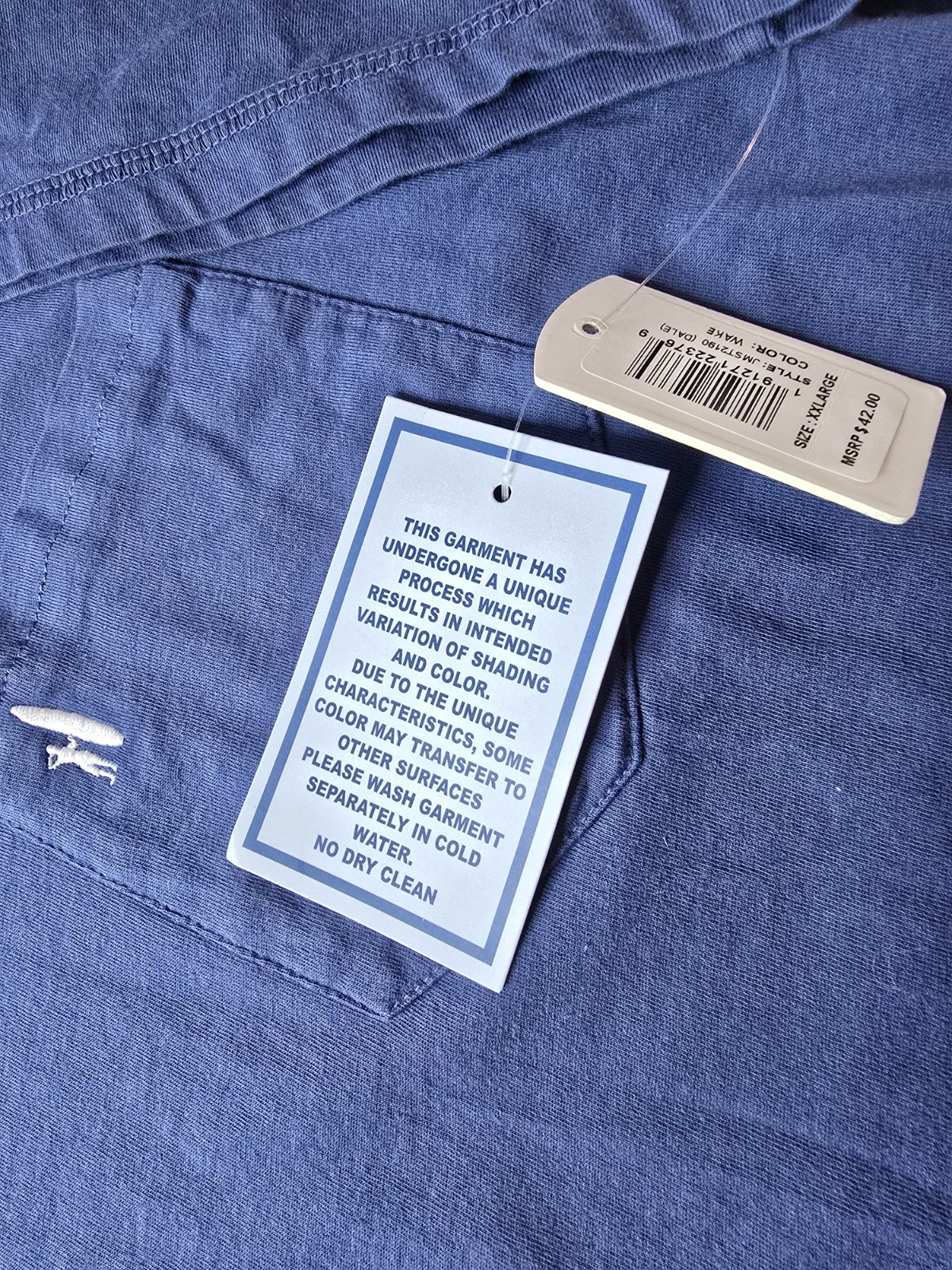 Johnnie-O Mens Crew Neck Pocket T-shirt Color Wake(Blue) NWT gallery