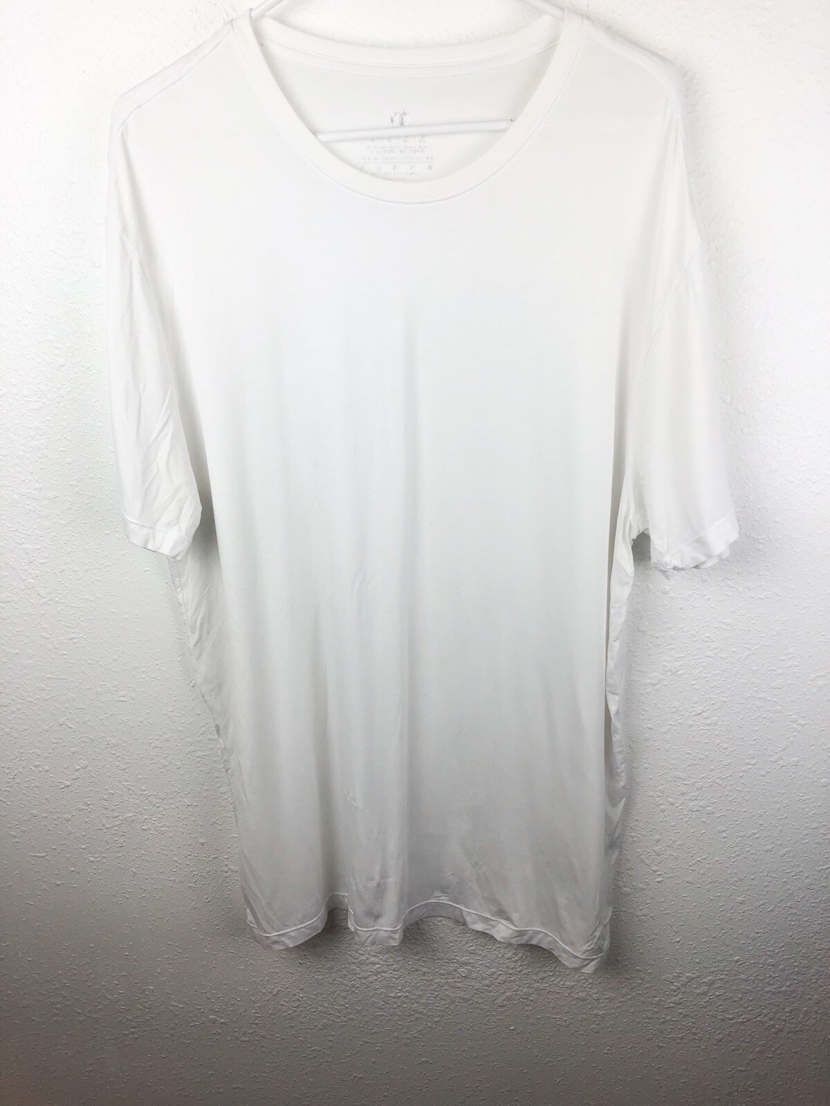 David Archy Mens Short Sleeve T Shirt SZL White Undershirt Bamboo Tagless A23