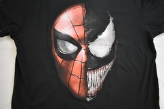 Marvel Mens Spider-Man Spiderman & Venom Split Spidey Faces Shirt NWT XL