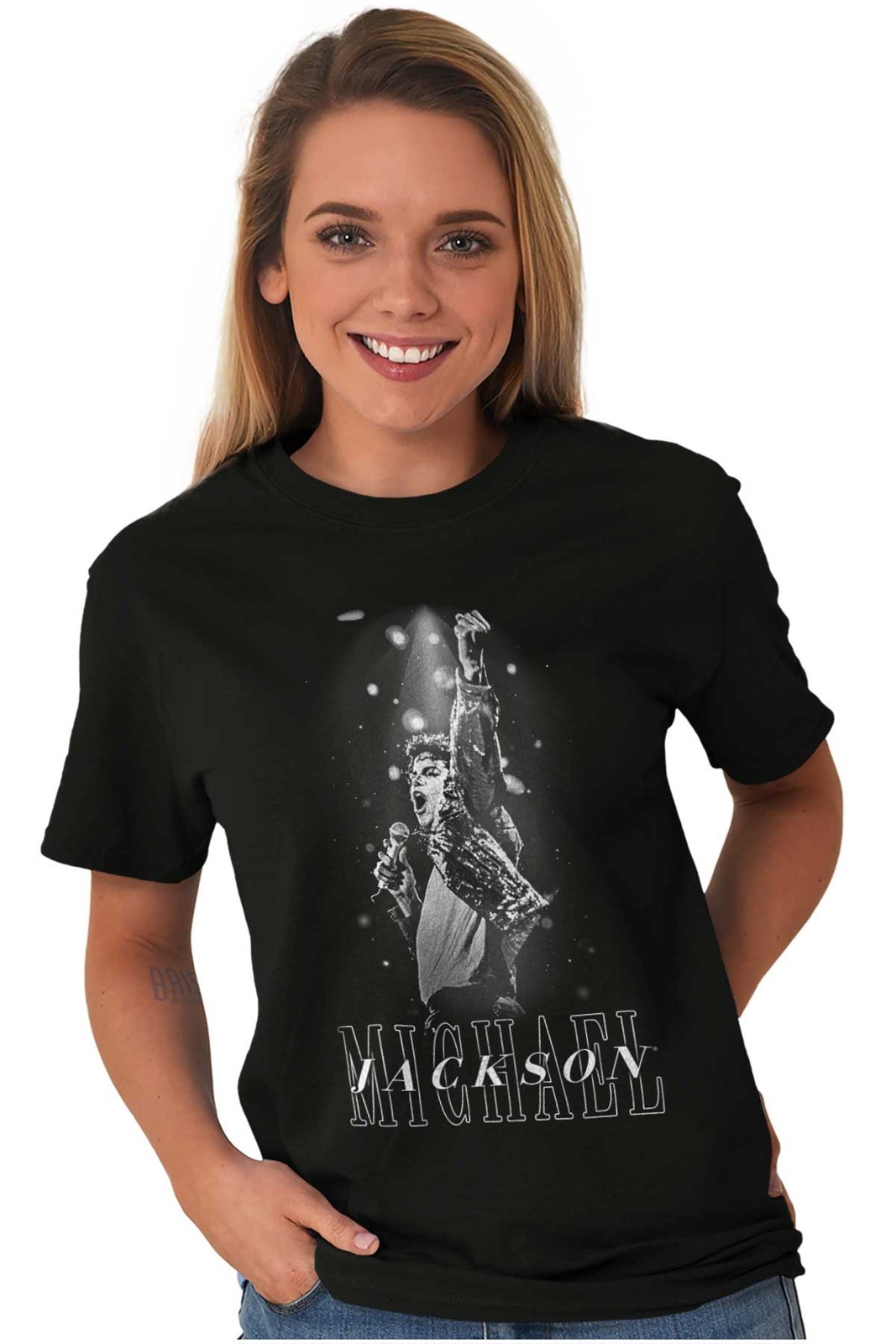 Michael Jackson King of Pop MJ Spotlight Womens or Mens Crewneck T Shirt Tee gallery