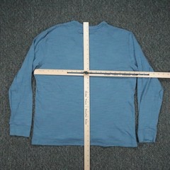 Faherty Shirt Mens Large Blue Sunwashed Slub Crew Long Sleeve Pullover