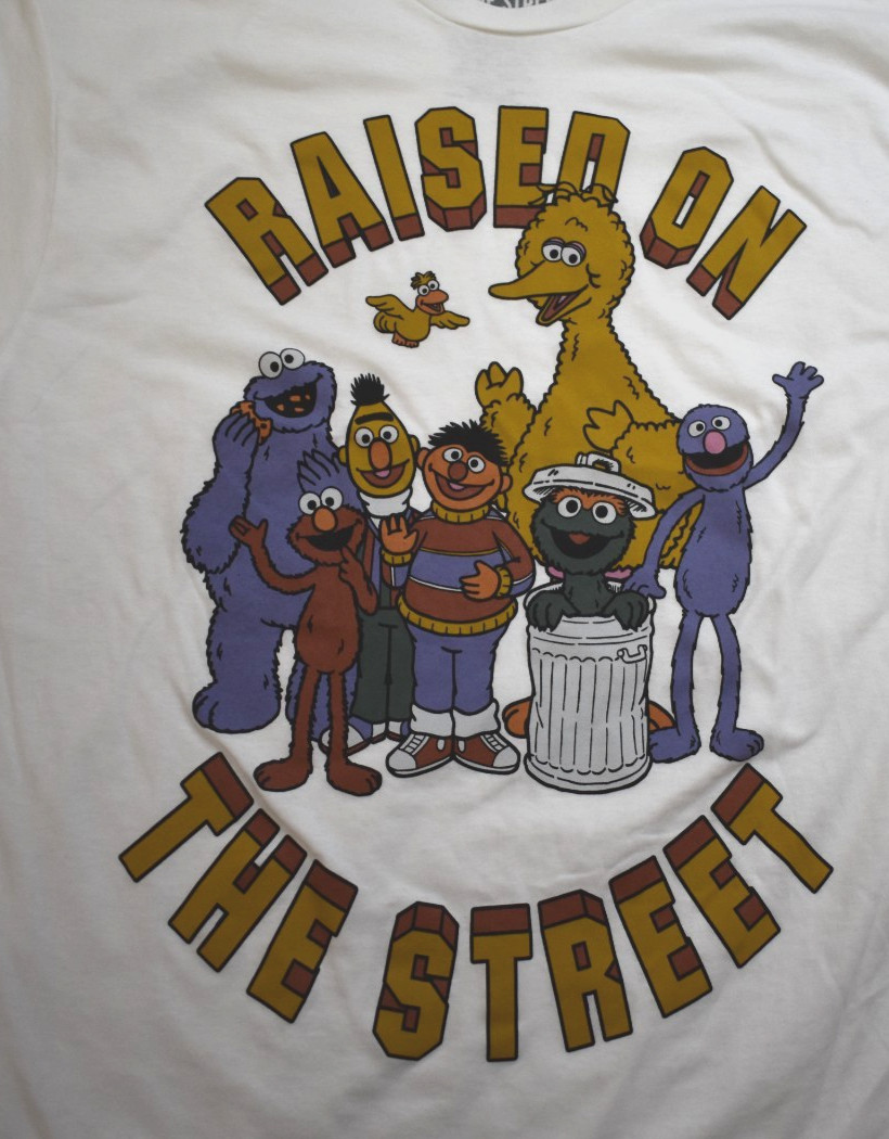 Sesame Street Mens Raised On The Streets White Shirt New S, M, L, XL, 2XL gallery