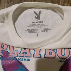 Playboy X Andy Warhol Graphic VTG Styled 1986 Design Cover Logo T-Vintage Sz L