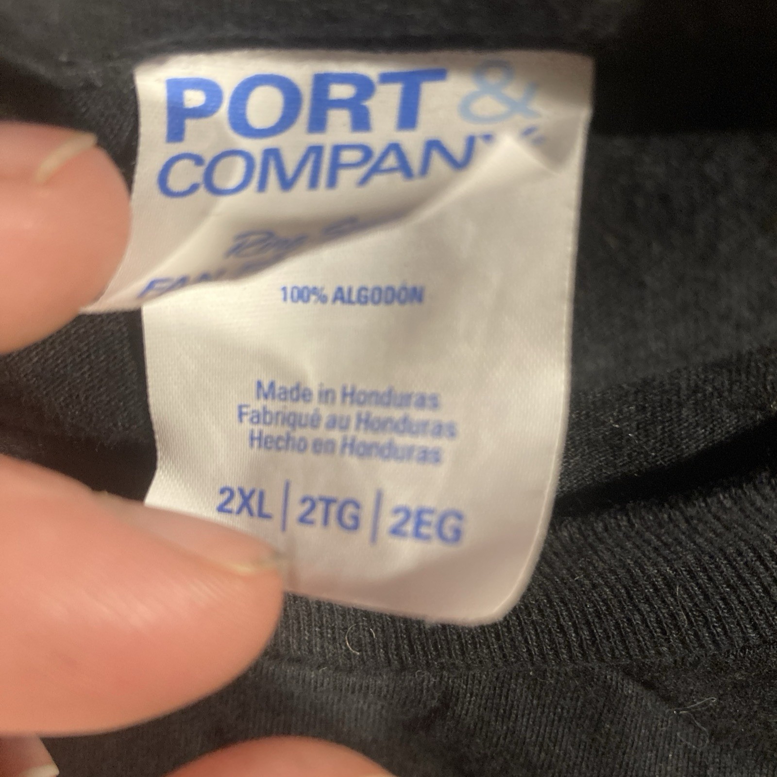 Port & Company Men’s Black Graphic Logo Cotton Knit Crew Neck Long Sleeve 2XL gallery