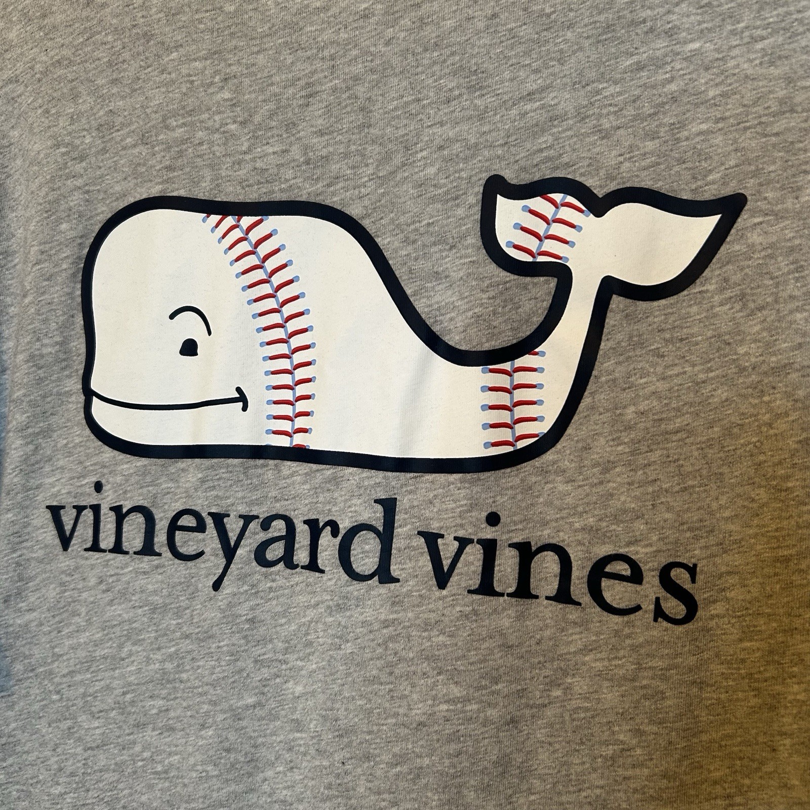 New Vineyard Vines Baseball Shirt Medium Grey Whale Front Pocket BG41 gallery