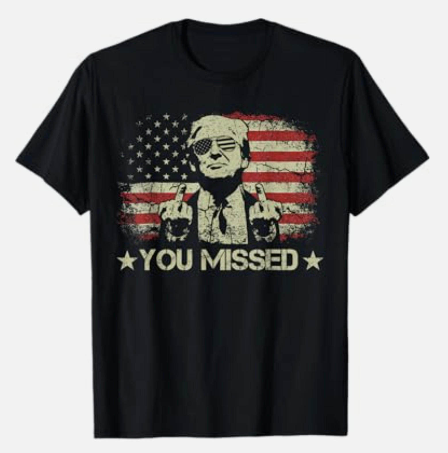Trump Missed Me 45 47 Vance MAGA We Stand Shooting Never Surrender Fight T-Shirt gallery