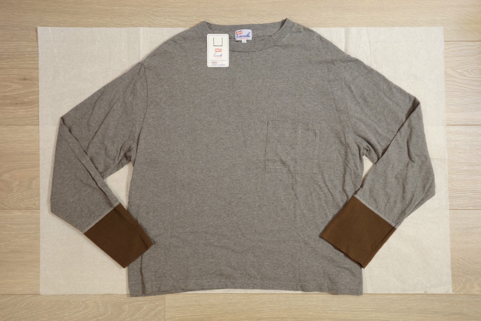 Levi's Vintage Clothing Casuals T-Shirt grey long sleeve L Large LVC gallery