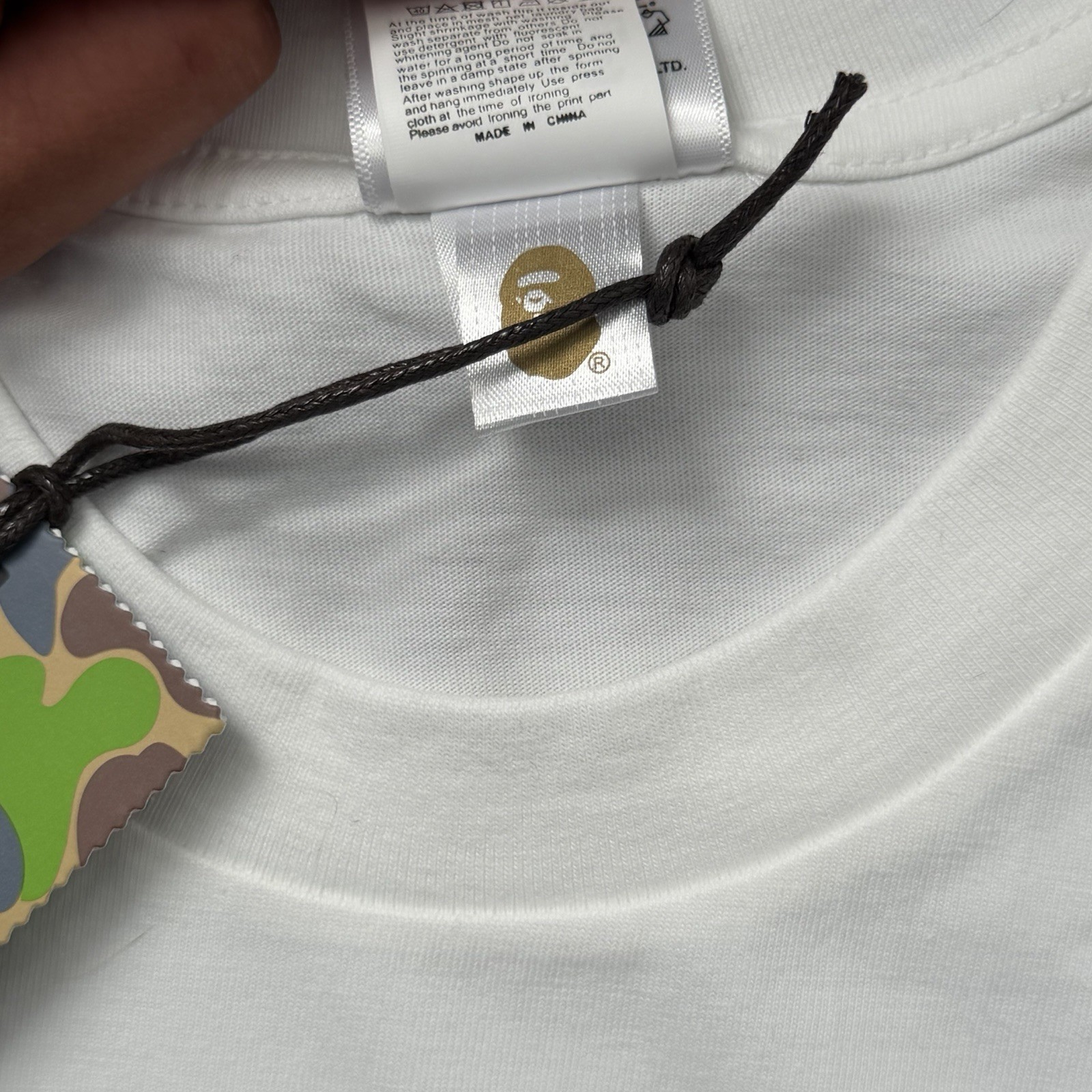 A Bathing Ape BAPE Baby Milo Men's M White/Blue Logo Graphic Tee Shirt gallery
