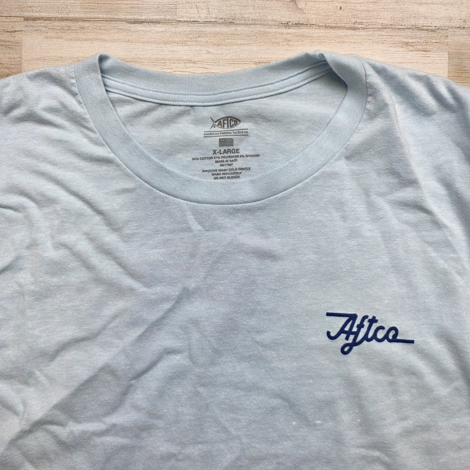 Aftco Performance Fishing Long Sleeve Men's XL Red/White/Blue Fish Logo gallery