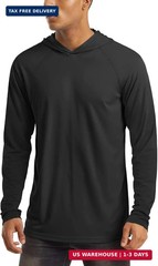 MAGCOMSEN Men’s Hooded UPF 50+ Sun Protection T Shirts Long Sleeve Athletic Fish