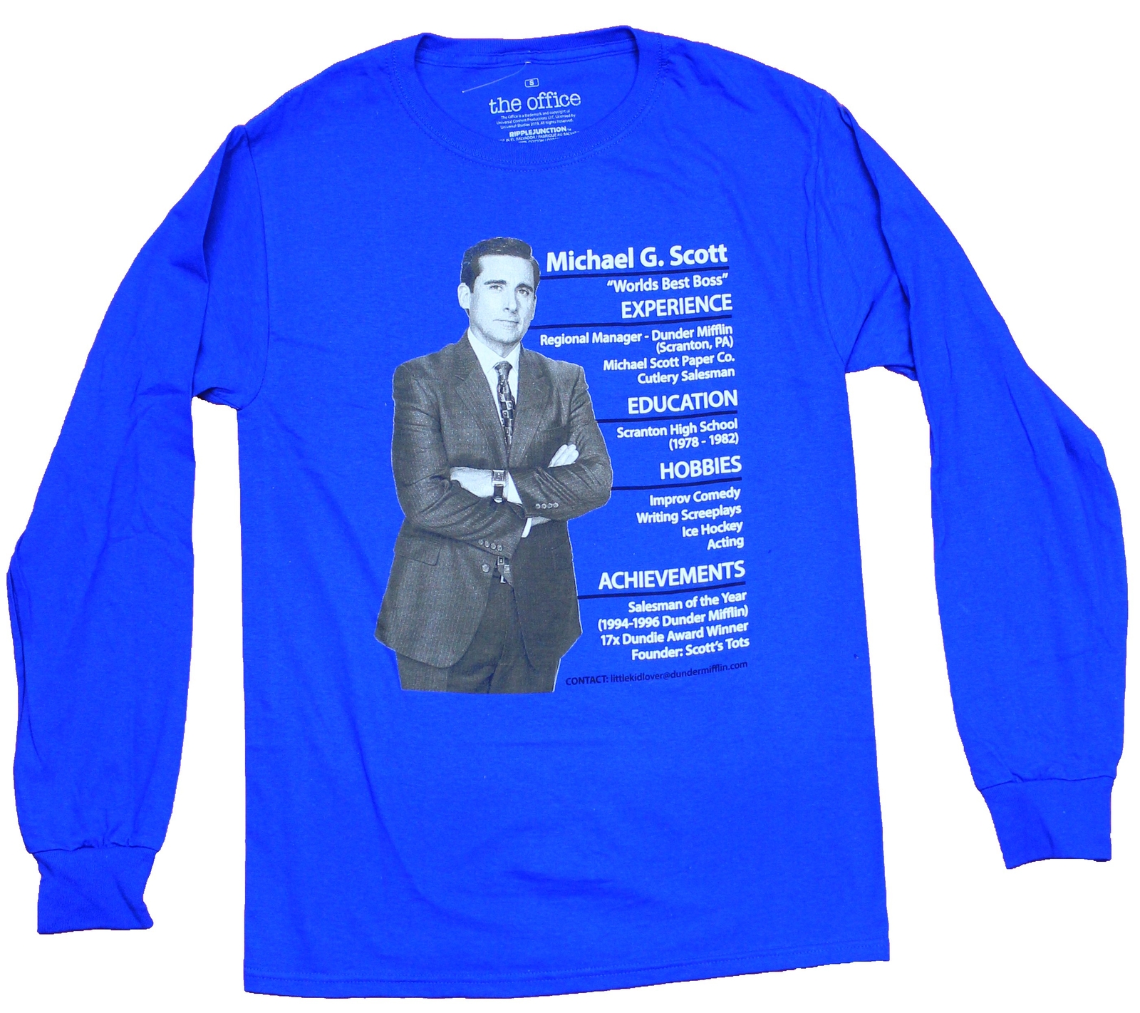 The Office Long Sleeve Mens T-Shirt – Michael G Scott Resume List