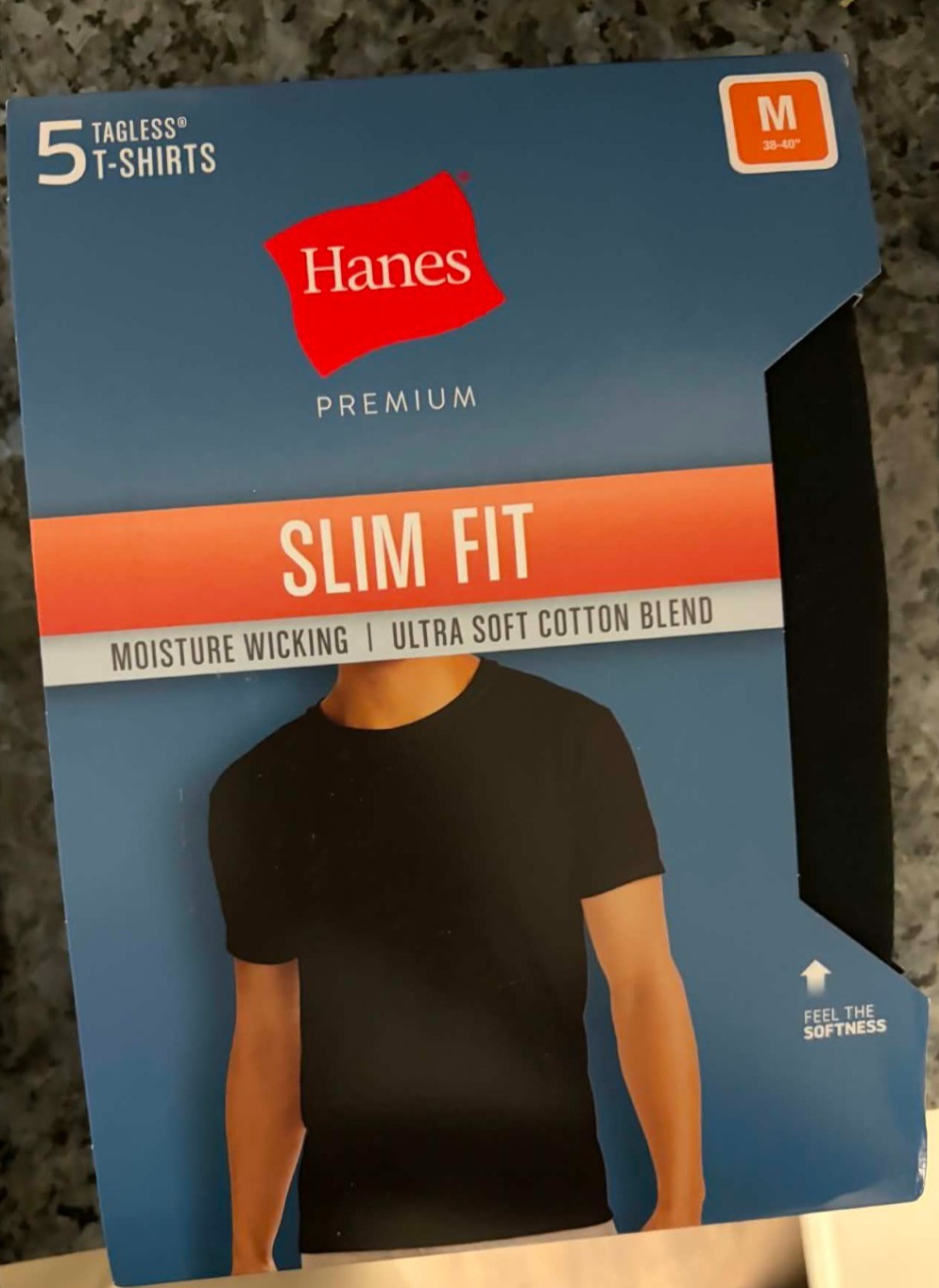Men's Hanes 5 Slim Fit 3 Comfort Fit or 6 Everyday Premium Crew Neck Blk S,M,XL gallery