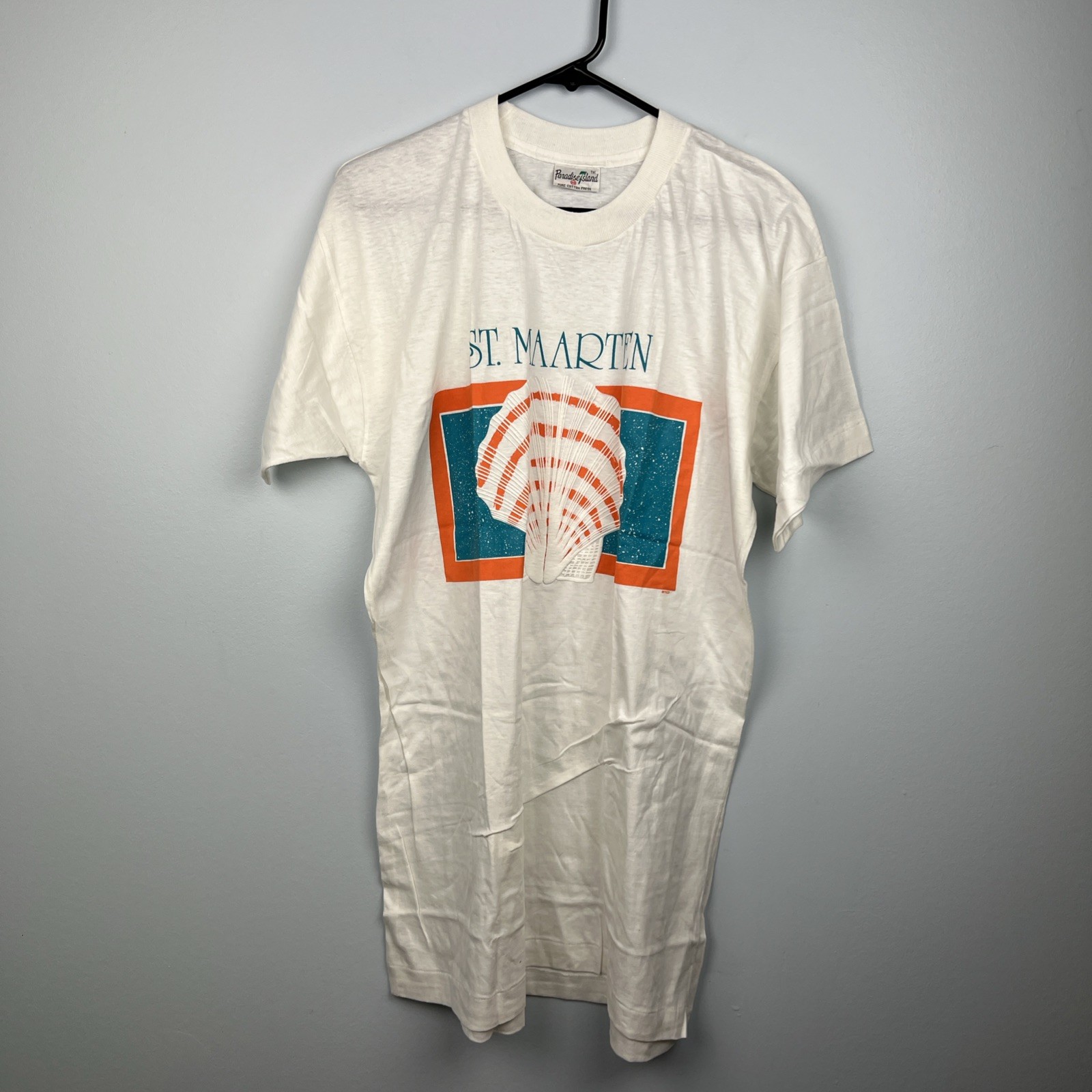 Vintage St Maarten Tshirt Single Stitch Extra Long Length Shell Graphic ￼ gallery