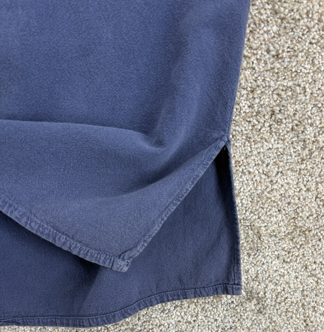 Artesania Landa Pullover Shirt Size XL Blue Embroidered Trim V-Neck Peru Cotton gallery