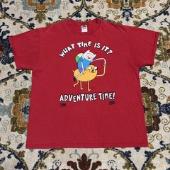 Vintage Y2K Adventure Time “What Time Is It” Graphic Print T-Shirt Men’s XL