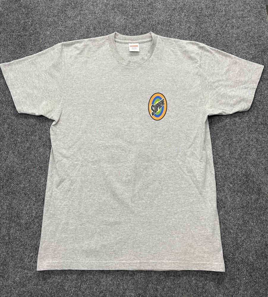 Authentic Supreme SS16 Spin Logo Grey T-Shirt Mens Size Large Tide Laundry Rip