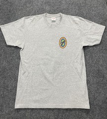 Authentic Supreme SS16 Spin Logo Grey T-Shirt Mens Size Large Tide Laundry Rip