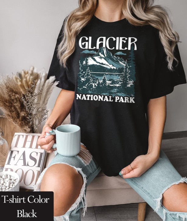 Glacier National Park Comfort Tee Vintage Style Shirt Nature Hiking gallery