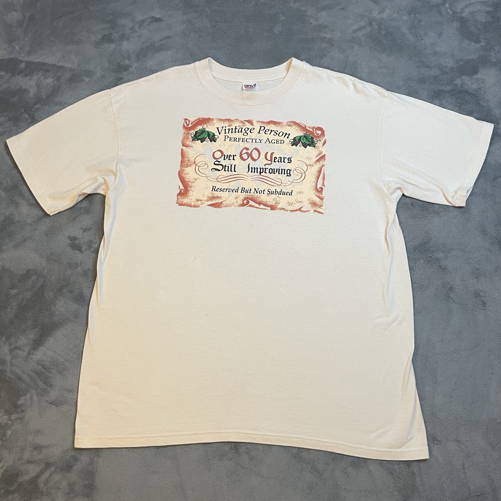VTG 90s T-Shirt Men’s Large Perfectly Aged Over 60 Years Still Improving Mom Dad gallery