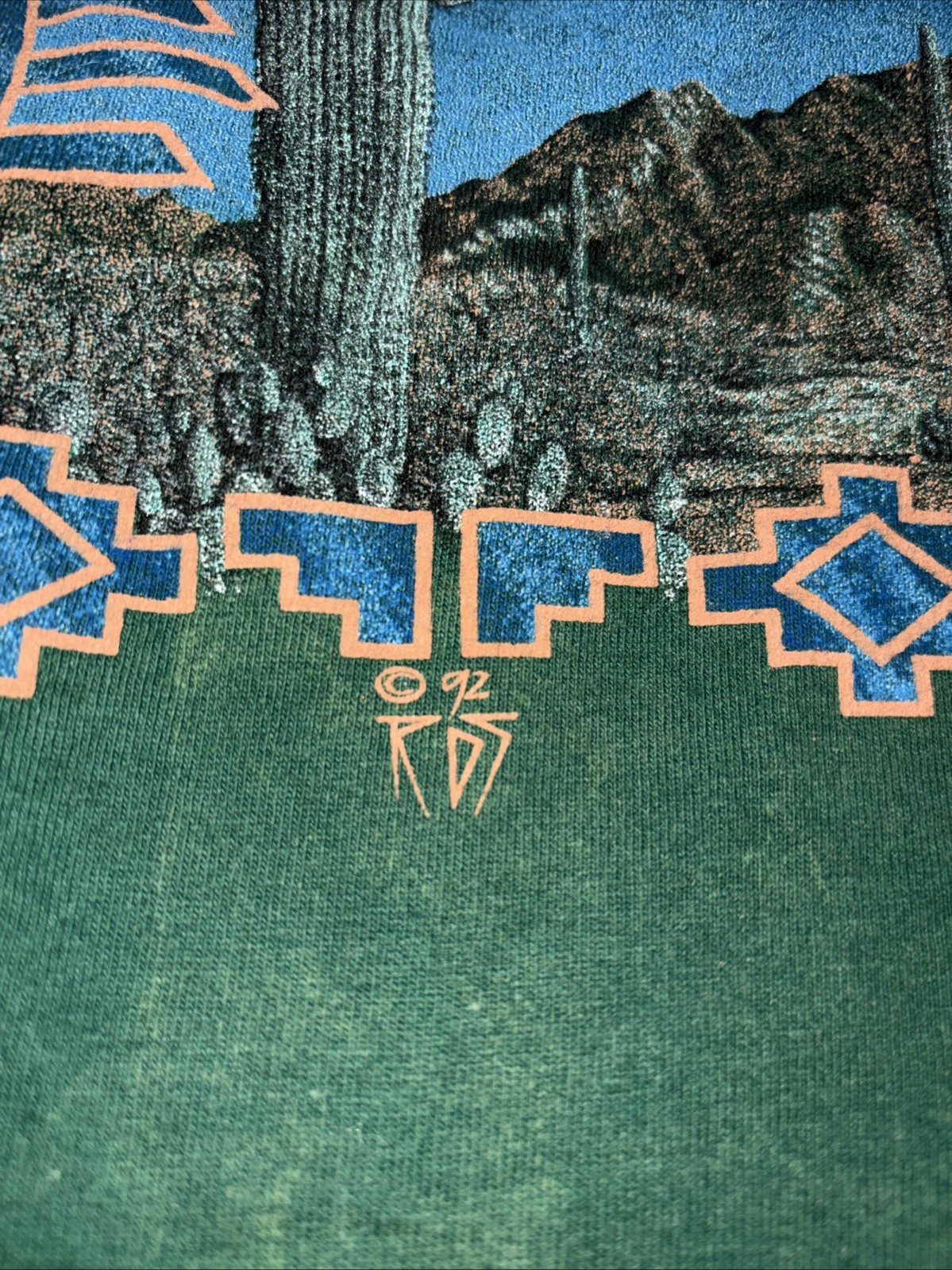 Vintage Sedona Arizona T Shirt Mens XL Green Single Stitch All Over Print 1992 gallery